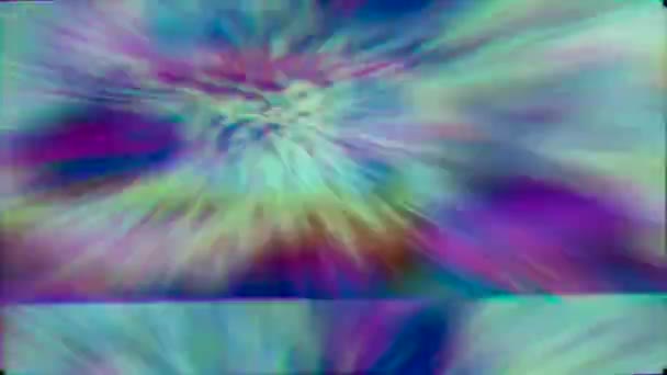 Glittrande skada effekt, futuristisk flerfärgad bullrig kombination. — Stockvideo
