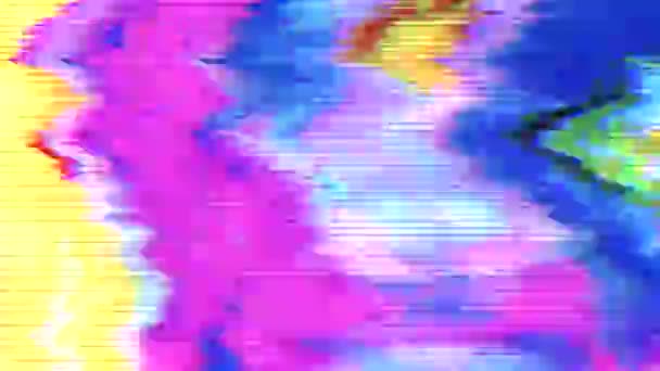 Glitch datamosh fondo digital abstracto de color . — Vídeo de stock