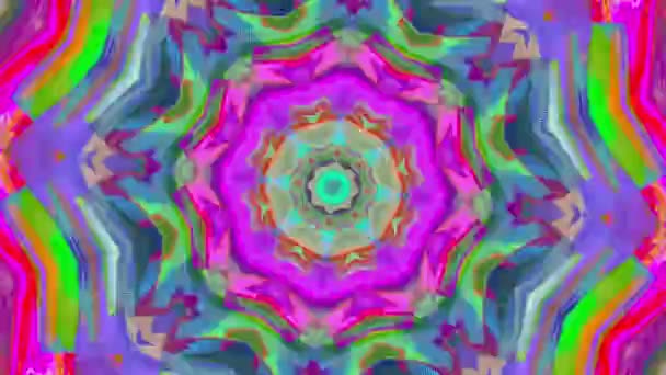 Kaleidoscope Vintage Sci-Fi mode regnbågsskimrande bakgrund. — Stockvideo