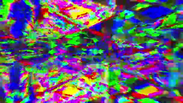 Многоцветный неоновый киберпанк-модный блестящий фон . — стоковое видео