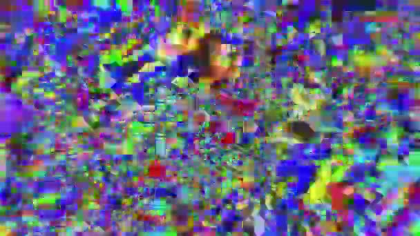 Veelkleurige Neon psychedelische glinsterende achtergrond. — Stockvideo