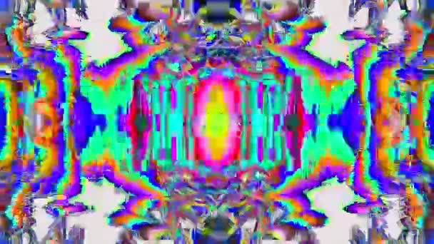 Kaleidoscope nostalgic psychedelic holographic background. — Stock Video