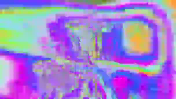 Casual acid trip concept, unieke psychedelische iriserende achtergrond. — Stockvideo