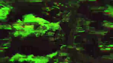 Çok renkli glitch etkisi, psychedelic ışıltılı arka plan.