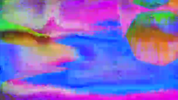 Çok renkli cyberpunk psychedelic yanardöner arka plan. — Stok video