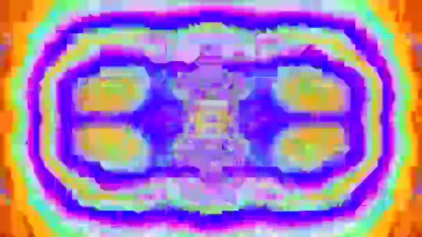 Umwandlung neon trendy schimmernden Kaleidoskop-Hintergrund. — Stockvideo