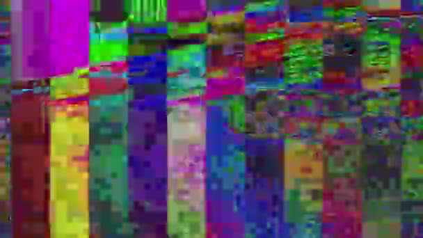 Multi-coloré dynamique cyberpunk mode fond scintillant . — Video