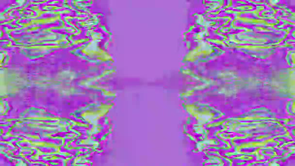 Abstraktní dekorativní kyberpunální psychedelické třpytivé pozadí. — Stock video