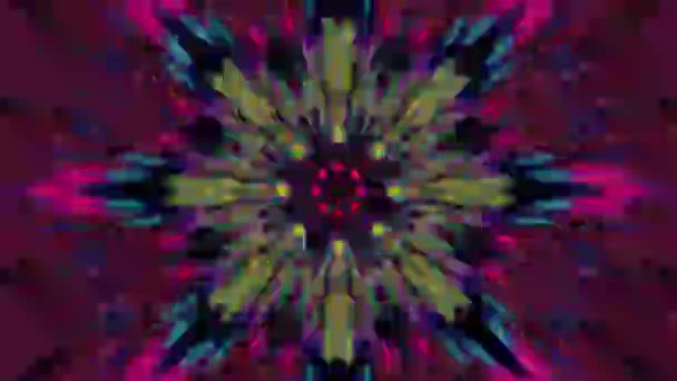 Sci-fi künstlerische Lichtmetamorphosen. stylisches buntes Kaleidoskop. — Stockvideo