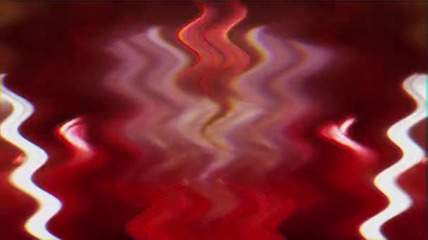 Wellenförmige rote futuristische abstrakte Lichttransformationen. trendiges mehrfarbiges helles Bokeh. — Stockvideo