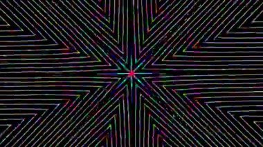 Sıradan geometrik kozmik titreşimli parıldayan video.