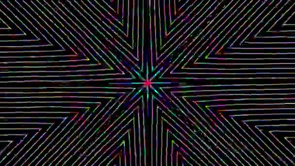 Lässig geometrisches kosmisches Flackern flimmerndes Video. — Stockvideo