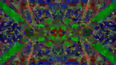 Psikedelik neon fütüristik holografik kaleydoskop dönüştürülüyor. 