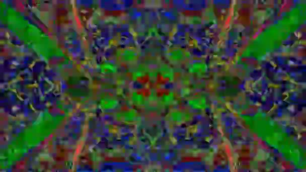 Transformace psychedelického neonového futuristického holografického kaleidoskopu. — Stock video