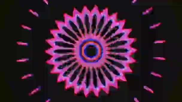 Kaleidoscope geometrical nostalgic trendy shimmering background. — Stock Video
