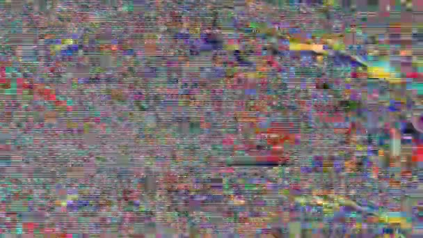 Errore di dati casuali neon nostalgico sfondo iridescente. — Video Stock