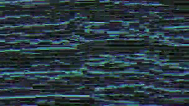 Dati casuali glitch dinamico nostalgico sfondo scintillante. — Video Stock