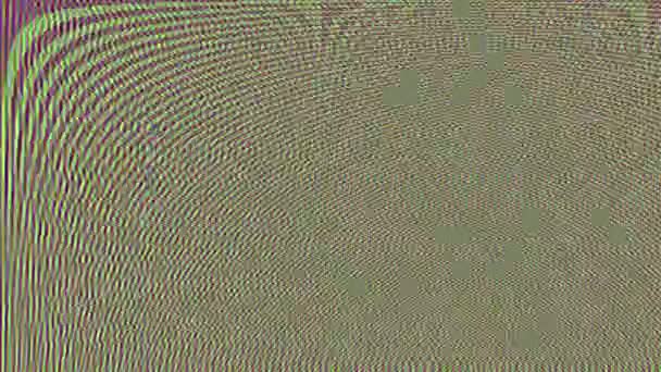 Abstrakte Science-Fiction-Mode mit irisierendem Hintergrund. Altes beschädigtes Videoband imitiert. — Stockvideo