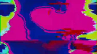 Dijital veri hatası geometrik siber punk holografik arkaplan. 