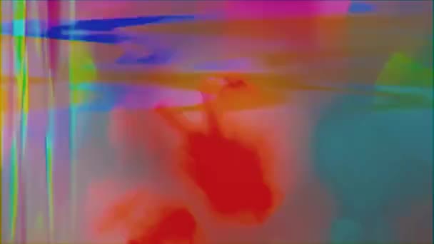Digitální psychedelické neonové kyberpunkové holografické pozadí. — Stock video