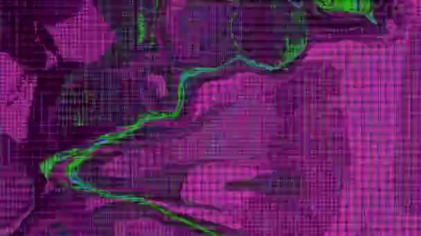 Abstraktní neonové sci-fi psychedelické holografické pozadí. — Stock video