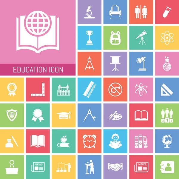 Icono Educación Set Icono Educación Muy Útil Conjunto Ilustración Simple — Foto de Stock