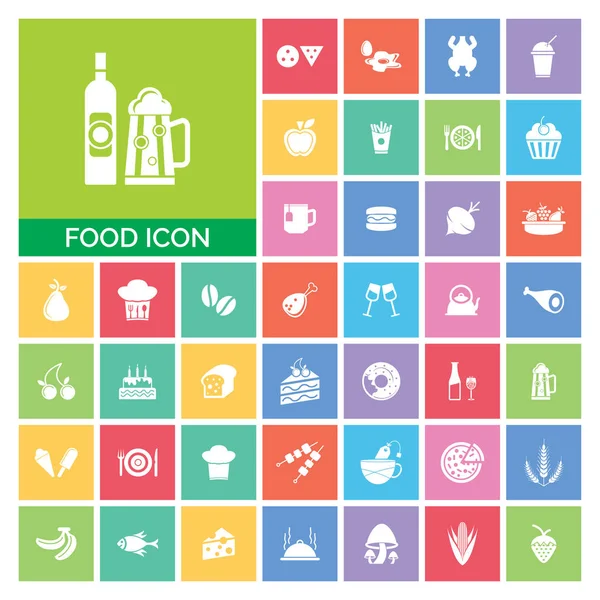 Lebensmittel Icon Gesetzt Sehr Nützliche Lebensmittel Symbol Gesetzt Einfache Illustration — Stockfoto