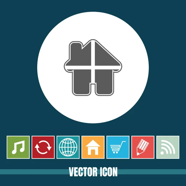 Muy Útil Vector Icono Casa Con Iconos Bonificación Muy Útil — Vector de stock