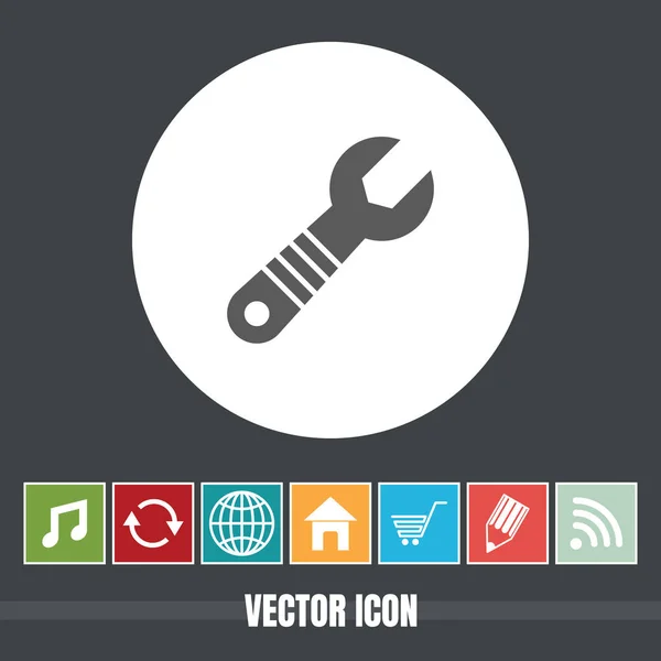 Sehr Nützliches Vektor Schraubenschlüssel Symbol Mit Bonussymbolen Sehr Nützlich Für — Stockvektor