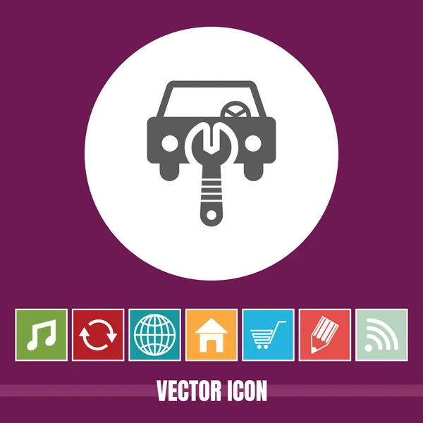 Sehr Nützliches Vektor Symbol Der Autoreparatur Mit Bonussymbolen Sehr Nützlich — Stockvektor