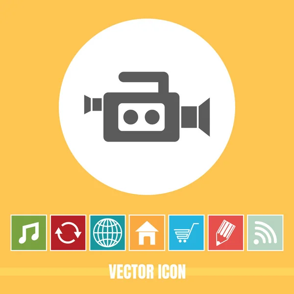 Icona Vettoriale Molto Utile Della Videocamera Con Icone Bonus Molto — Vettoriale Stock