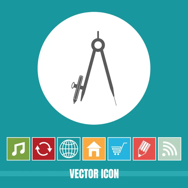 Sehr Nützliches Vektorsymbol Des Geometriekompasses Mit Bonussymbolen Sehr Nützlich Für — Stockvektor
