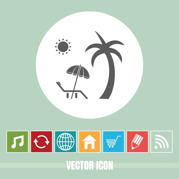 Icône Vectorielle Très Utile Des Vacances Été Avec Des Icônes — Image vectorielle