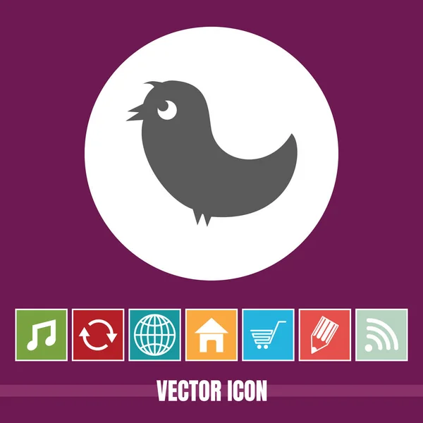 Полезная Векторная Икона Птицы Бонусными Иконками Полезна Мобильных Приложений Программного — стоковый вектор
