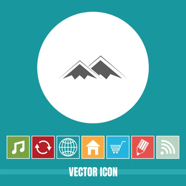Icône Vectorielle Très Utile Montagne Avec Des Icônes Bonification Très — Image vectorielle
