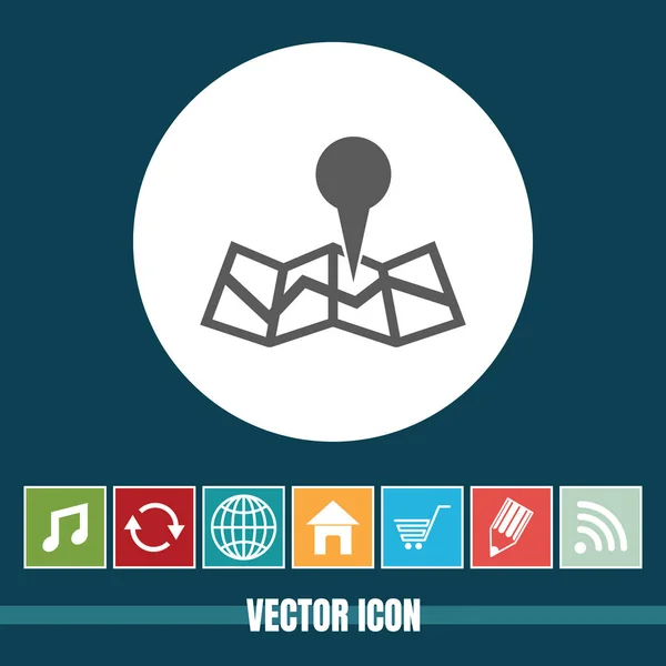 Muy Útil Vector Icono Mapa Puntero Con Iconos Bonificación Muy — Vector de stock