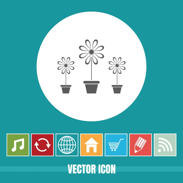 Icône Vectorielle Très Utile Usine Fleur Avec Des Icônes Bonification — Image vectorielle