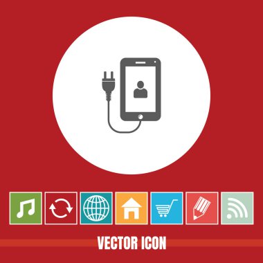 Bonus kutsal kişilerin resmi ile mobil şarj çok yararlı vektör simgesi. Mobil uygulaması, yazılım ve Web için çok yararlı.