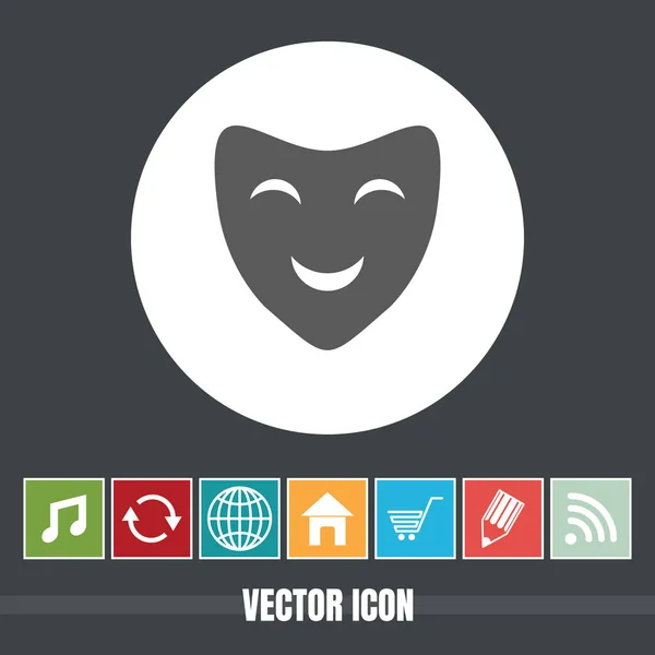 Muy Útil Vector Icono Máscara Teatro Con Iconos Bonificación Muy — Vector de stock