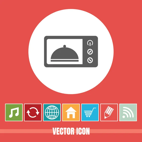 Icône Vectorielle Très Utile Four Micro Ondes Avec Des Icônes — Image vectorielle