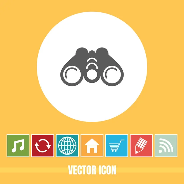 Icône Vectorielle Très Utile Jumelles Avec Des Icônes Bonus Très — Image vectorielle