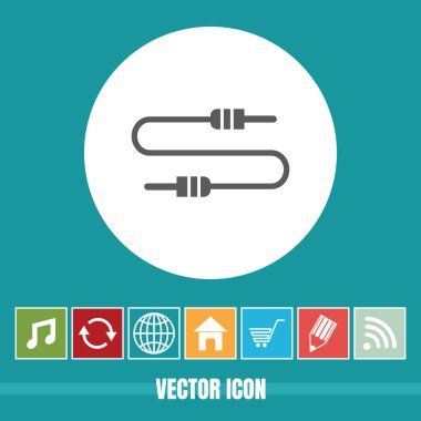 Jack kablo olan çok yararlı vektör simgesi ile Bonus simgeler. Mobil uygulaması, yazılım ve Web için çok yararlı.