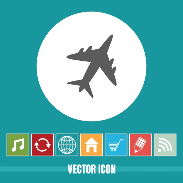 Icône Vectorielle Très Utile Avion Avec Des Icônes Bonus Très — Image vectorielle