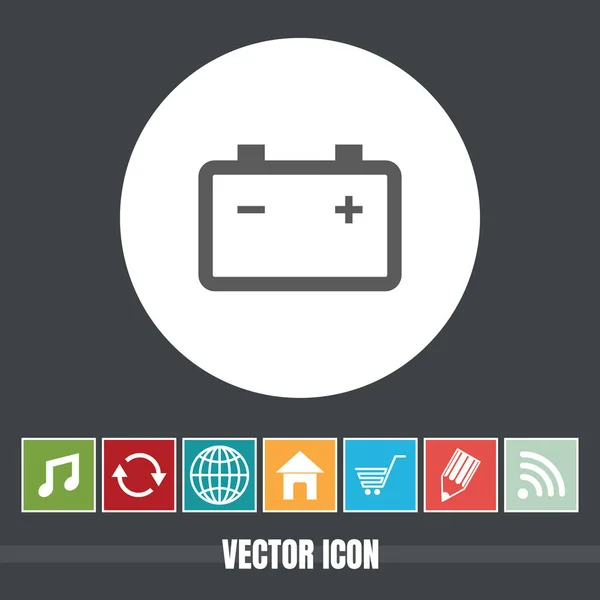 Icône Vectorielle Très Utile Batterie Avec Des Icônes Bonus Très — Image vectorielle