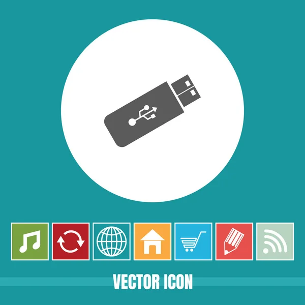 Полезная Векторная Икона Flash Drive Бонусными Иконами Полезен Мобильного Приложения — стоковый вектор