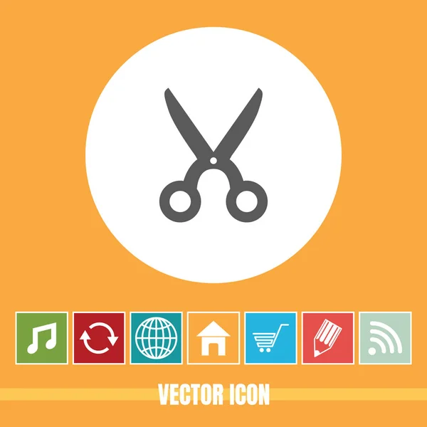 Полезная Векторная Икона Cut Scissor Бонусными Иконами Полезен Мобильного Приложения — стоковый вектор
