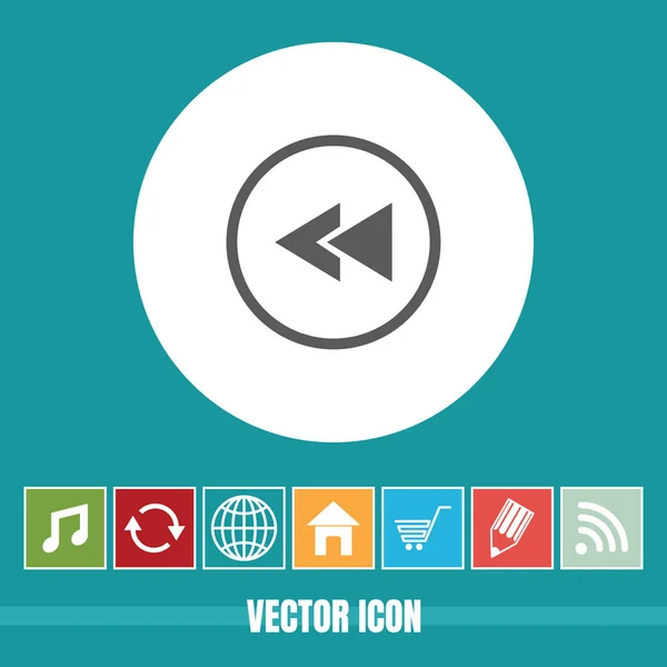 Icône Vectorielle Très Utile Rembobinage Avec Des Icônes Bonus Très — Image vectorielle