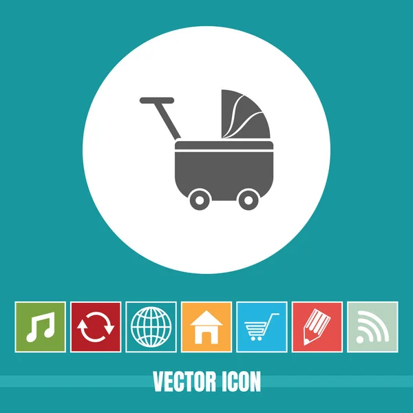 Zeer Nuttig Vector Icon Van Baby Kar Met Bonus Pictogrammen — Stockvector