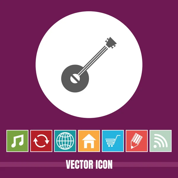 Muy Útil Icono Vectorial Banjo Con Iconos Bonificación Muy Útil — Vector de stock