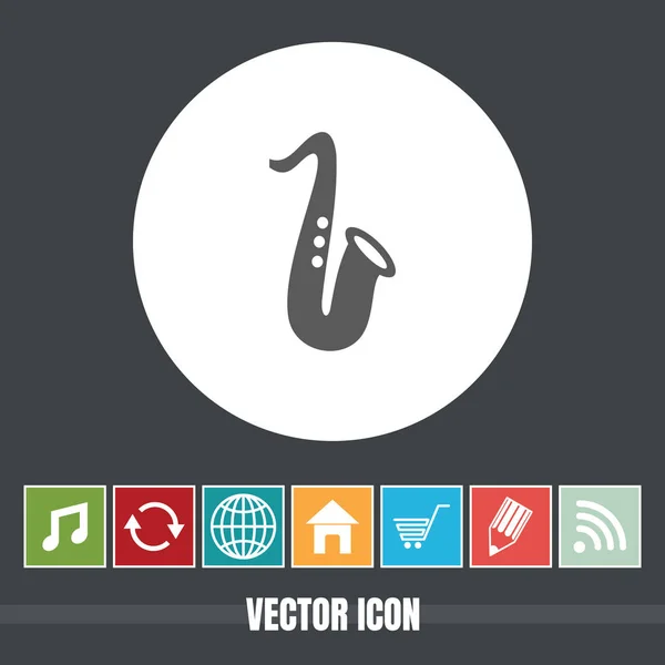 Icône Vectorielle Très Utile Saxophone Avec Des Icônes Bonus Très — Image vectorielle